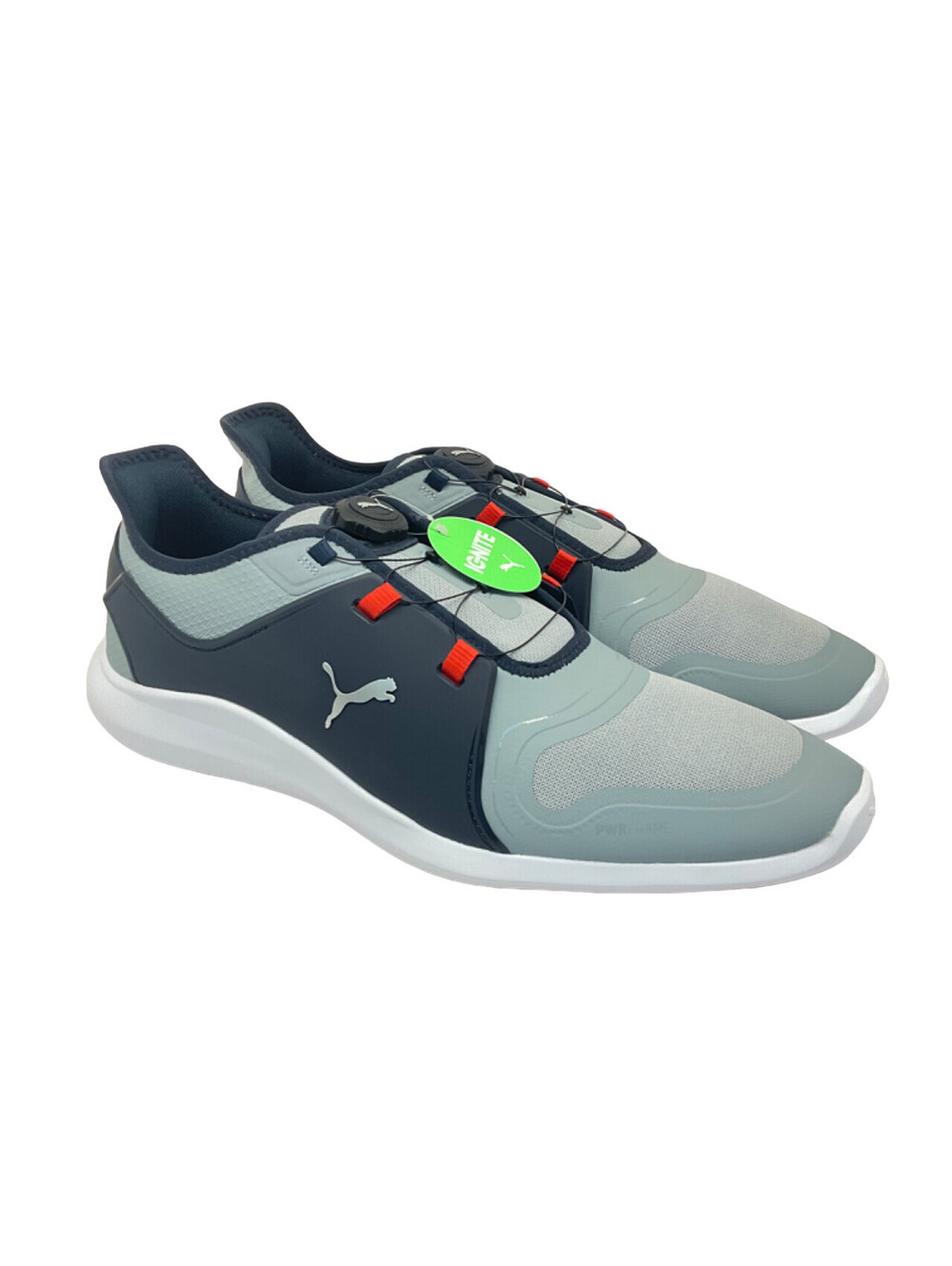 Puma Men's Ignite Fasten8 Disc Golf Shoes Silver/Navy Size 14M